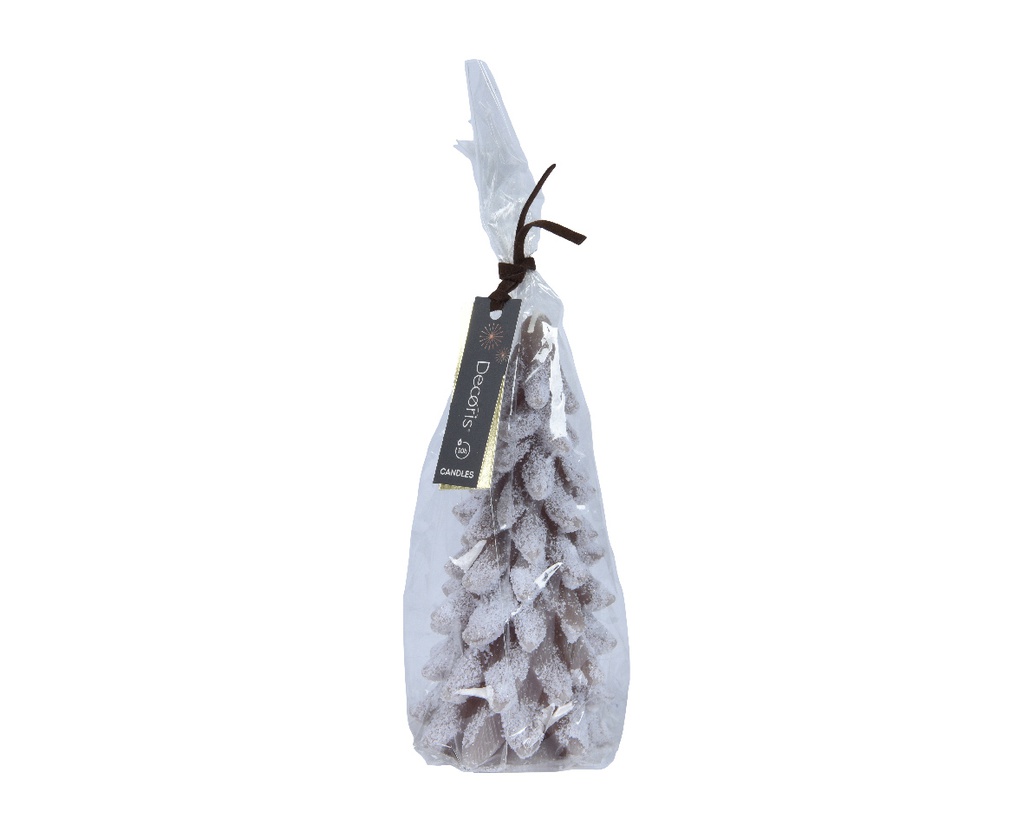 Candela Glitter Natalizia Neve di Cera H 12.5 x Ø 7 cm