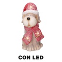 Cane resina led cappello rosso cm22x19,5h40