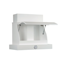 Cappa cucina rustica bianca APRIBILE SAGOMATA con cornice in legno comprensivo di orologio cm 120