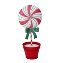 Caramella metallo lecca-lecca con vaso rosso cm11,5x9h25,5