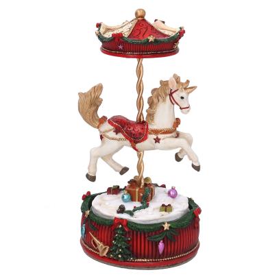Carillon cavallo resina rosso cm11x11,5h20,5