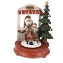 Carillon resina babbo natale con musicarosso cm17x16h23,5