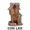 Casetta legno con led naturale cm19x14h31