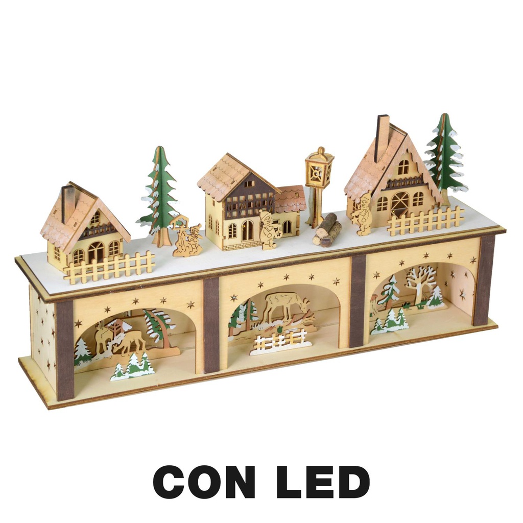 Casetta legno led cm45x10h20