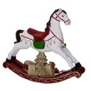 Cavallo resina bianco cm20,5x5,5h19