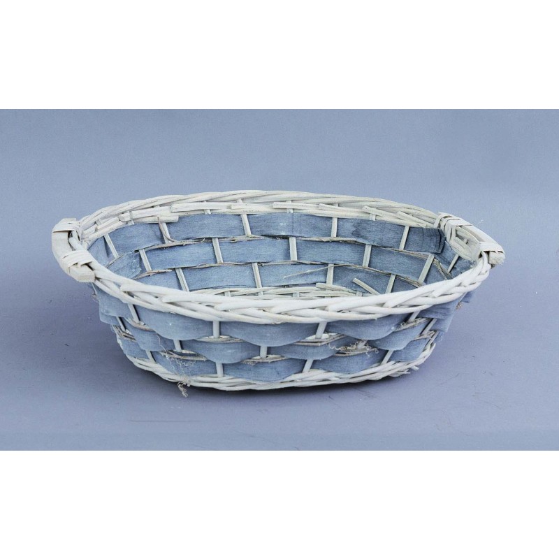 Cesto natalizio bianco ovale cm 46 x 37 x 14 h