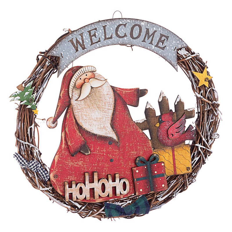 Corona Babbo HO HO HO Ø30cm
