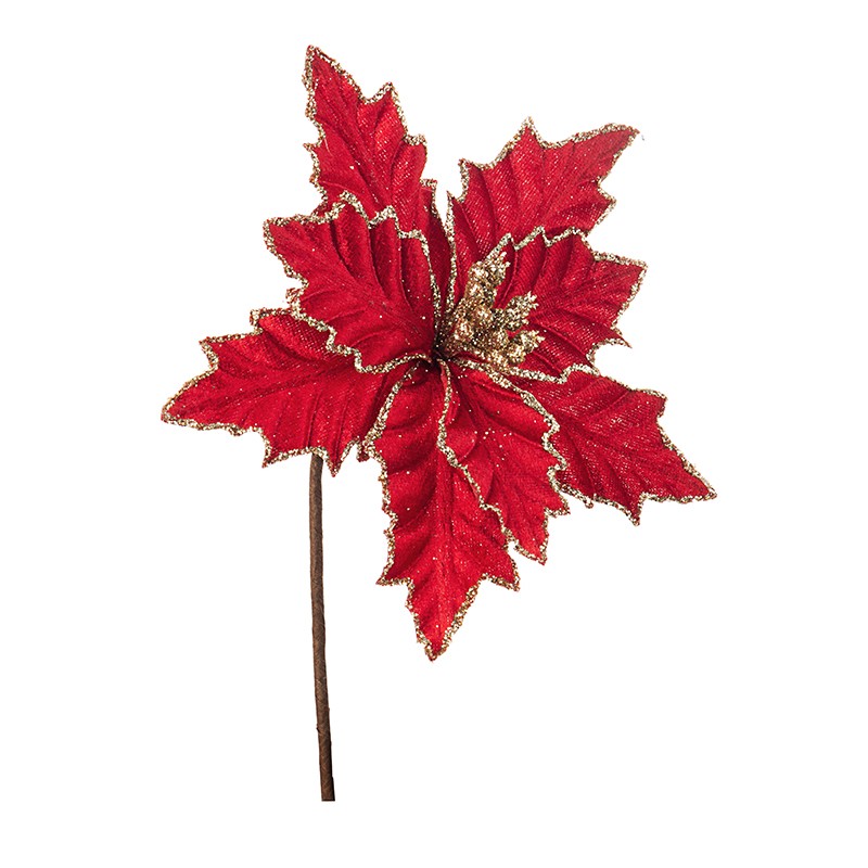 Decorazione Natale poinsettia rosso h 20