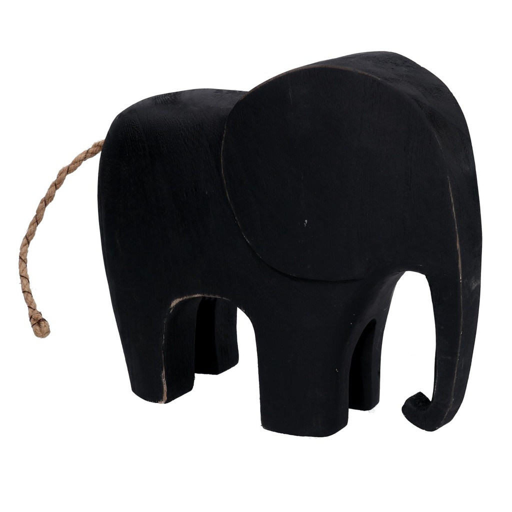 Elefante nero grande legno yo-3158a cm 28x8H25