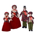 Famiglia cantori tessuto rosso scozzeseset 4pz cm21x15h70