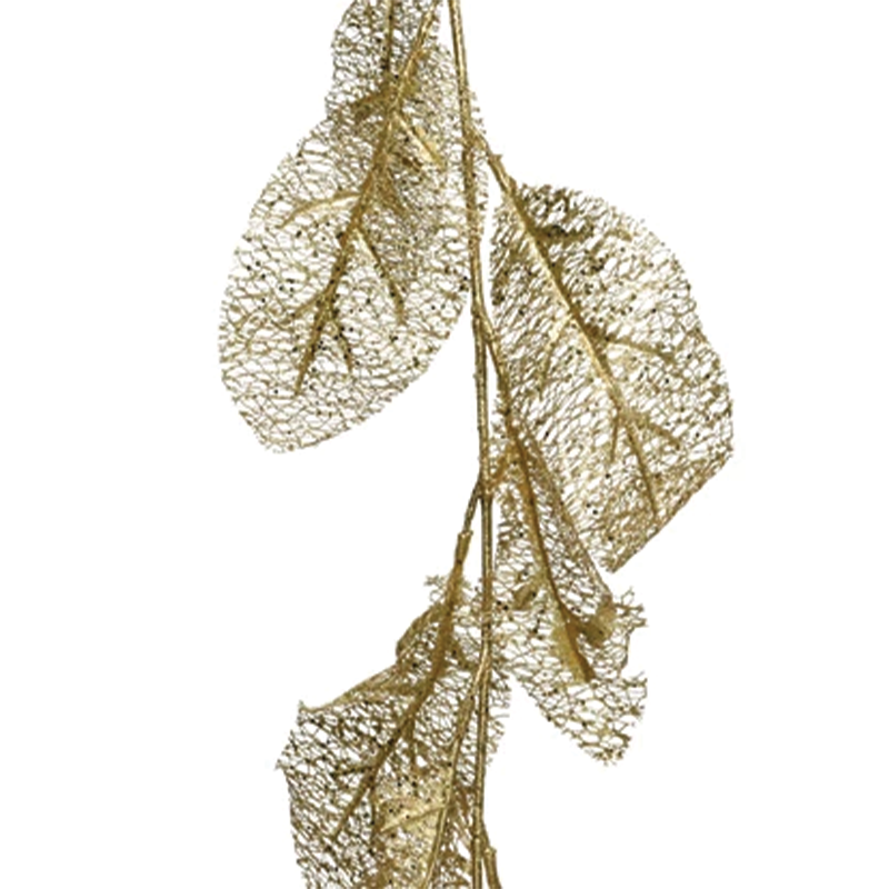 Ghirlanda foglie blush oro H190 cm