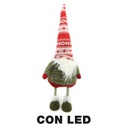 Gnomo tessuto con led rosso cm18x15h55