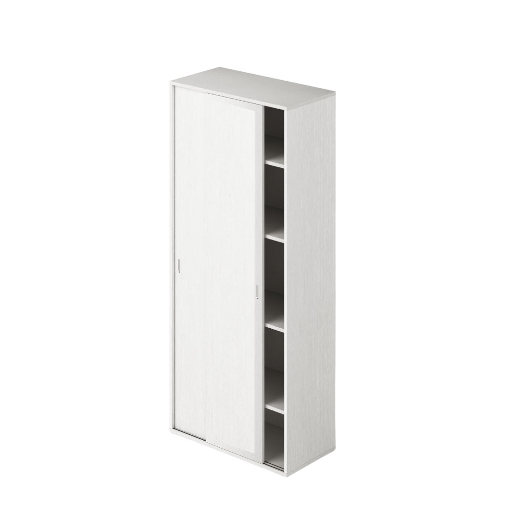 (3c) Guardaroba con ante scorrevoli e ripiani colore Bianco H212x90x43cm