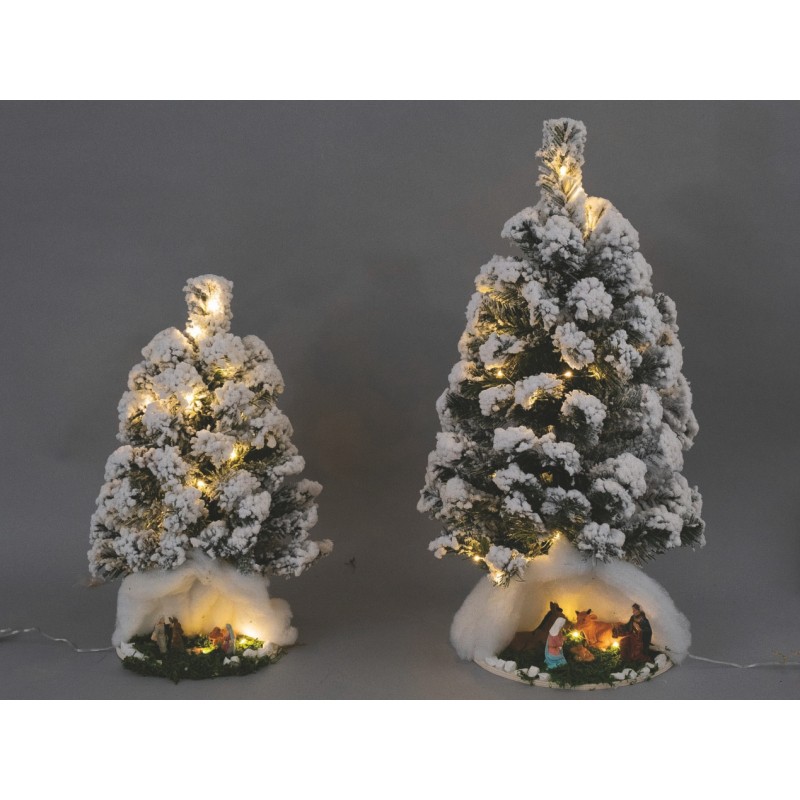 Idea regalo albero con nativita luci a batteria cm 43 pz 1