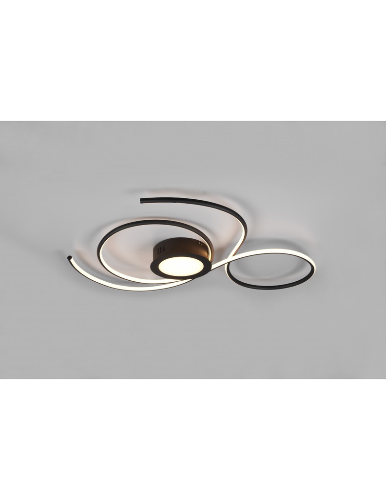 Lampada Circolare Soffitto Parete Moderna Led Dimmer Jive Nero Trio Lighting