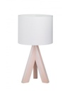 Lampada Da Tavolo Ging Treppiede Legno E Tessuto Bianco Ø17 cm Trio Lighting