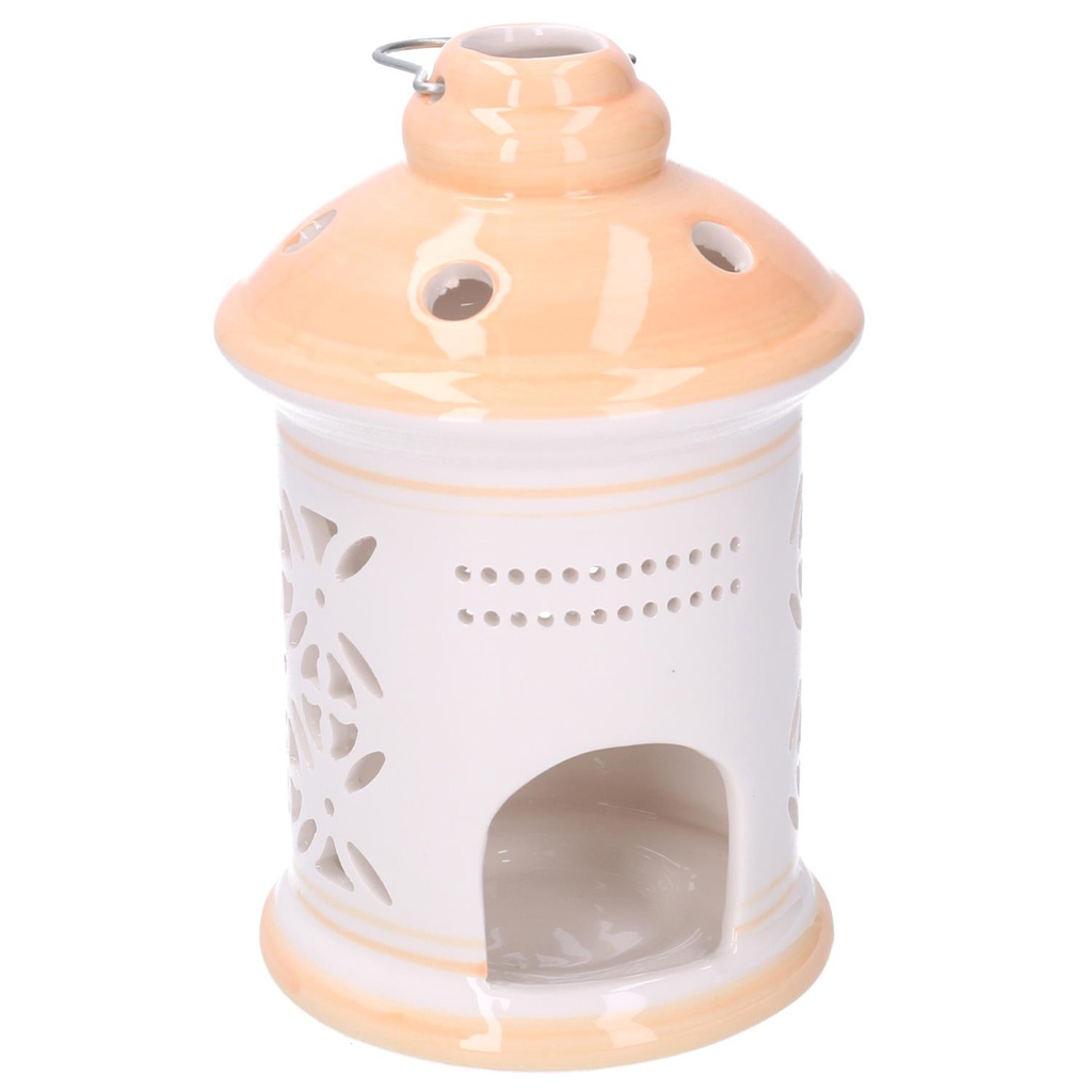 Lanterna ceramica arancione tondo cmø11