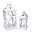 Lanterna legno 1-2 bianco cm21x21h50