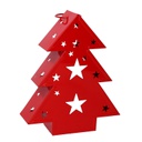 Lanterna metallo albero rosso cm27x7,5h32,5