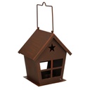 Lanterna metallo marrone con stella cm14x10h16,5