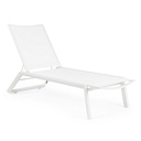 Lettino in alluminio Cruise con ruote bianco
