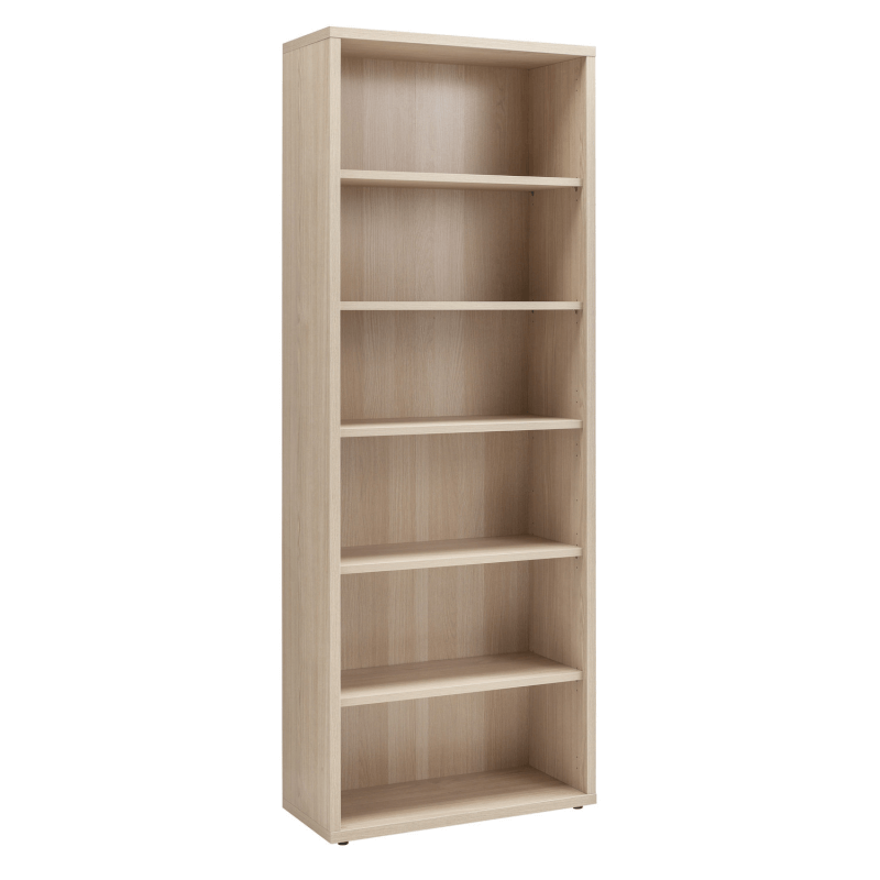 (2c) Libreria Davinci alta con 6 vani rovere