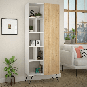 Libreria Jedda bianca con anta rovere 80,6x191 EFFEZ