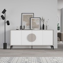Madia Gora 180x35.6x82 cm Light Mocha con Ante Bianche