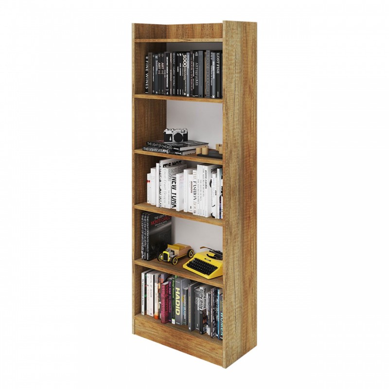 Mobile Libreria colore noce country 6 ripiani h. 180x64x29 cm (ALESSIA)