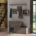 (2c) Mobile ingresso scarpiera Holdon colore tortora dark coffee
