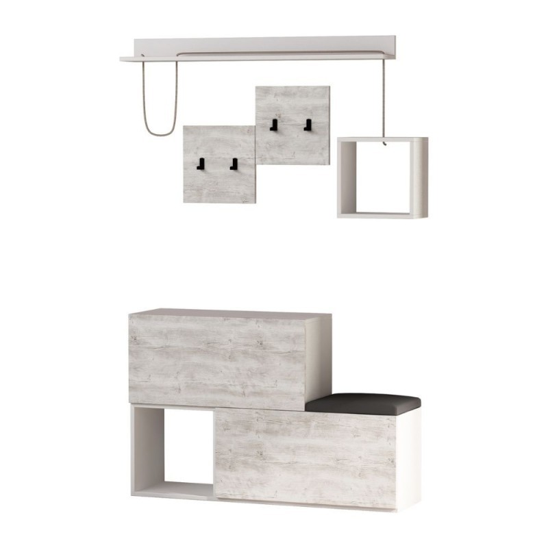 (2c) Mobile ingresso scarpiera bianco vintage Holdon  120x36,5x87,5