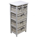 Mobiletto cassettiera bianco legno grezzo 2 + 3 cassetti cm 28 x 38 x h 81