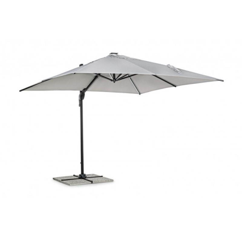 Ombrellone a braccio in alluminio grigio chiaro LED Ines 3x3 cm (copia)