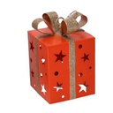 Pacco regalo metallo arancione cm 20x12h12