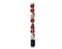 Box Da 9 Palline Di Natale Figure Di Vetro Lucido Opaco Con Glitter Misti Colore Rosso Natalizio L 2.8Cm X P 2.7Cm X H 6Cm