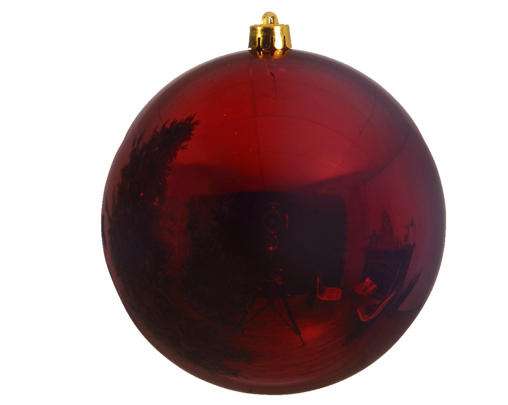 Pallina Di Natale Palla Natalizia Infrangibile  Colore Rosso Scuro Ø 25Cm