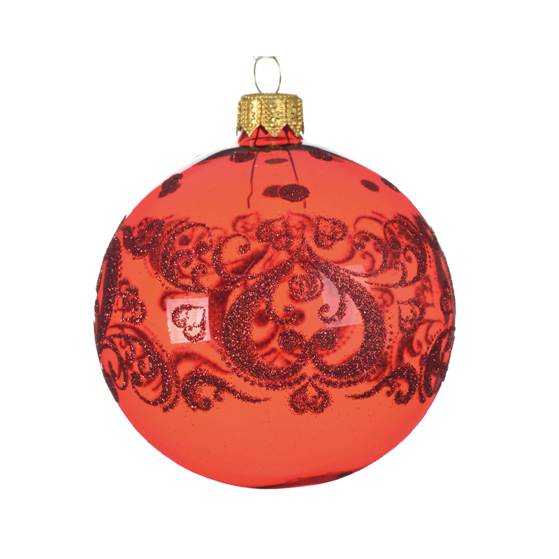 Pallina di Natale colore rosso trasparente Ø8  cm