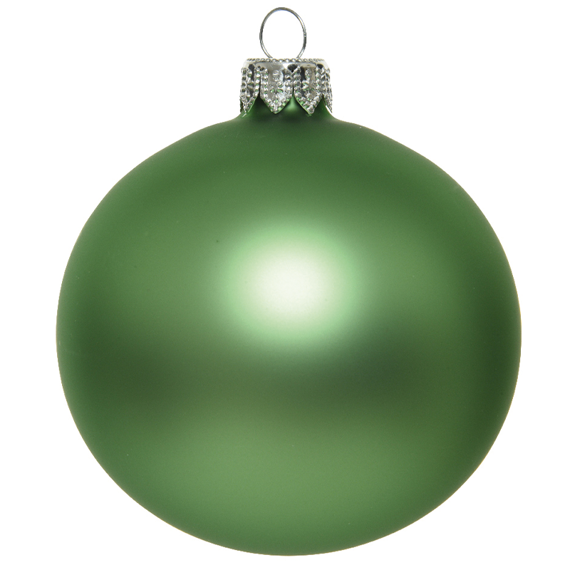 Box Da 6 Palline Di Natale Verde Vischio Opaco Ø10