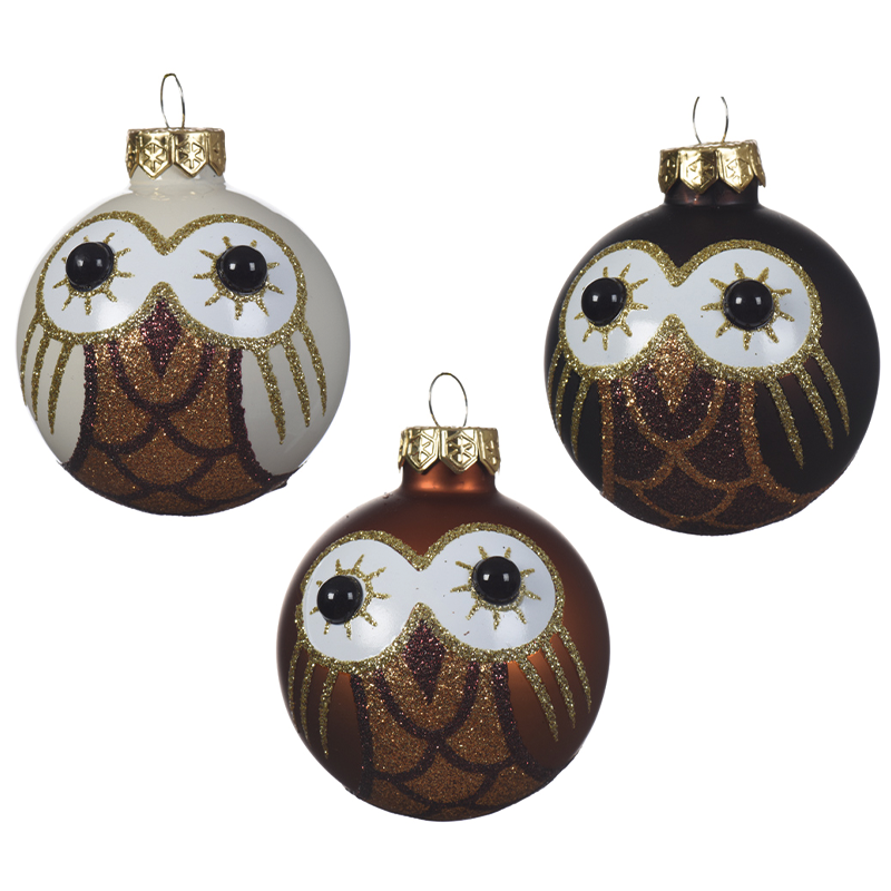 Pallina di natale Gufo assortite Ø6 cm