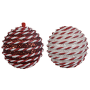 Pallina di natale assortite bianche e rosse di glitter Ø10 cm
