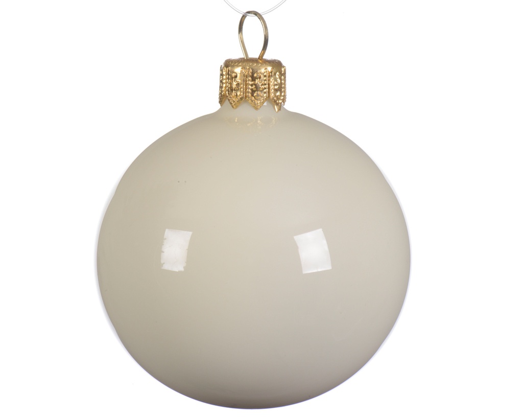 Box Da 4 Palline Di Natale Bianco Latte Ø 10 Cm