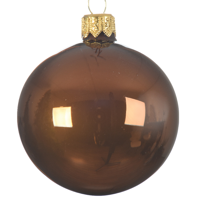 Pallina Di Natale Cannella Lucida Ø15 Cm  1 Pz