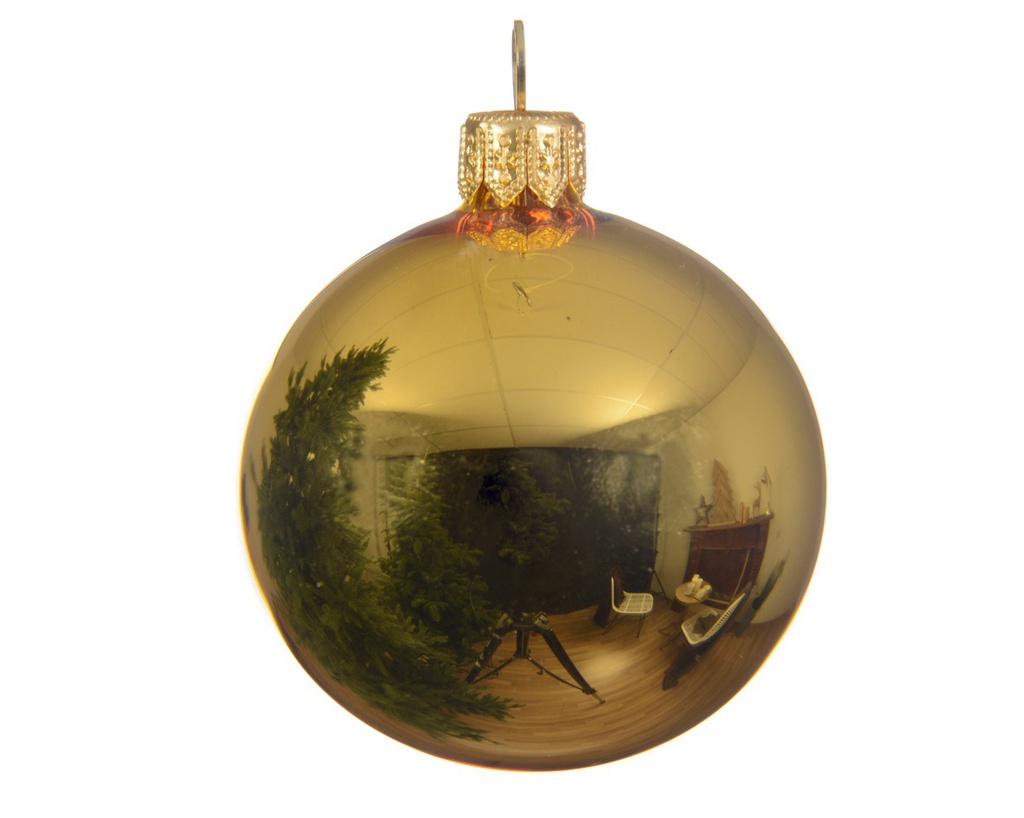 Pallina Natalizia  In Vetro  Colore Oro Lucido Cm 15  1 Pz
