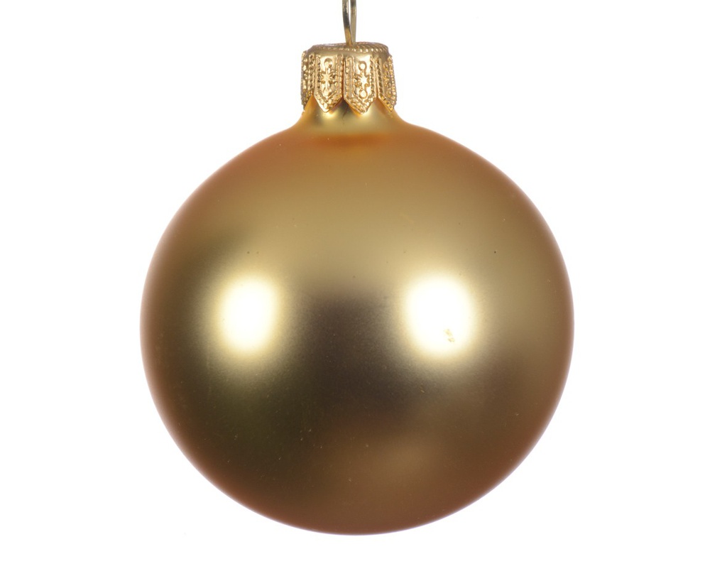 Pallina Natalizia  In Vetro  Colore Oro Opaco  Misura Cm 15 1 Pz