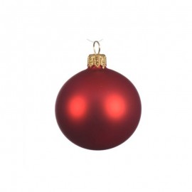 Box Da 6 Palline Sfera Natalizia In Vetro Rosso Opaco 8 Cm
