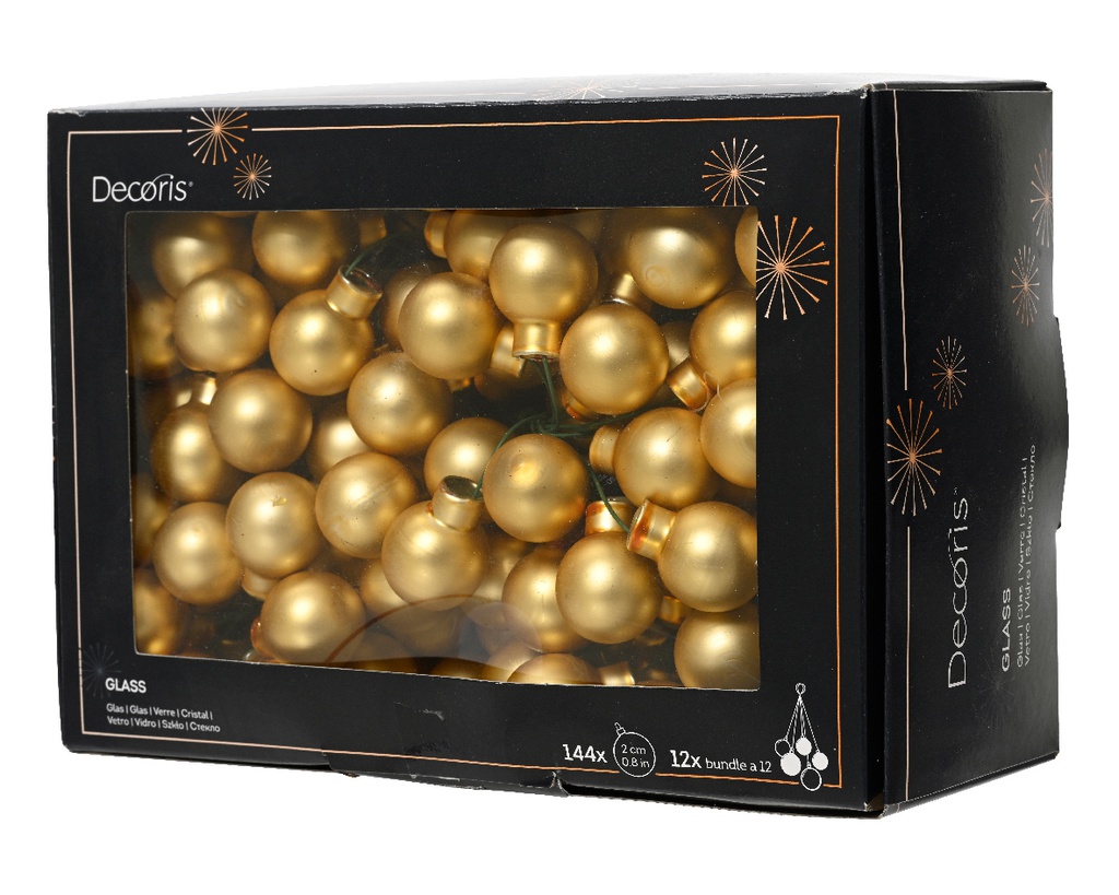 Palline di vetro opaco su filo 2 cm