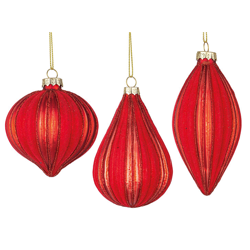 Pendagli vetro rosso assortiti