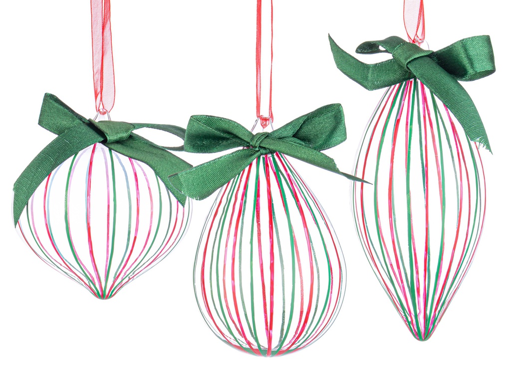 Pendaglio Vetro Stripe Trasp Colori assortiti 3