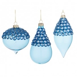 Pendaglio in vetro Azzurro JEWEL  pallina natale Assortito 