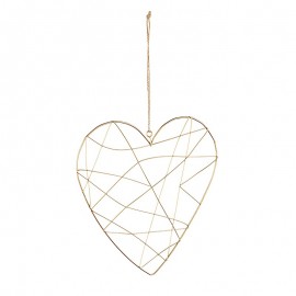 Pendaglio natalizio in ferro Oro CUORE 23x25 cm